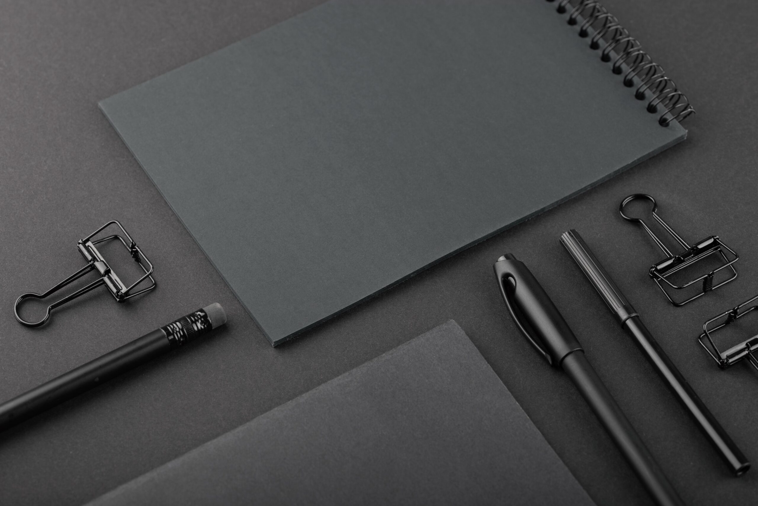 black-background-with-stationery